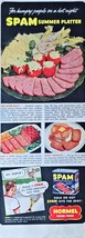 SPAM Hormel Family Summer Platter Tennis Sports Hormel 1949 Vintage Prin... - $13.35 CAD