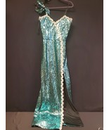 Rose Taft For Couture Fashions NWT Green Sequin And Beaded Gown Dress Vi... - $2,763.35 MXN