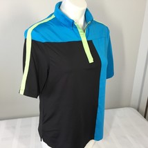 Jamie Sadock Womens Medium Top Polo 1/4 Zip Short Sleeve Color Block - $14.50