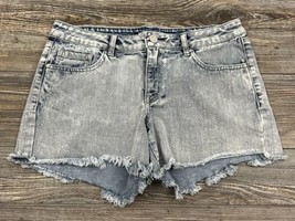 Refuge Shorts Womens 6 Blue Hot Pants Mid Rise Fray Hem Pocket Light Was... - £7.73 GBP