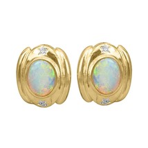 2 Ct Oval Cut Simulated Fire Opal Bezel Set Omega Back Stud Earrings Yellow - $70.11