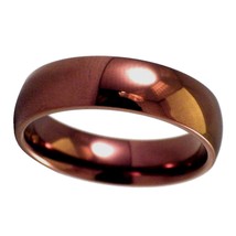 Coffee Ring Mens Womens Copper Color Stainless Steel Wedding Band Sizes 3-16 6mm - £12.82 GBP