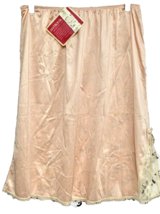 Vintage Mary Jane Half Slip Peach 100% Antron III Nylon Lace Womens M NIP - $33.86
