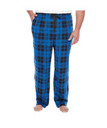 Foundry Men&#39;s Big &amp; Tall Sleep Lounge Pants 3XLT Blue Black Checker Micr... - £18.26 GBP