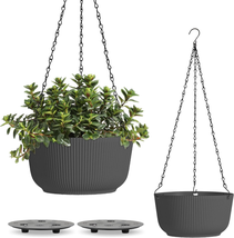 Hanging Planters for Indoor Outdoor Plants, 10 Inch Hanging Plant Pot Pack of 2, - £34.11 GBP