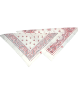 Vintage Wamcraft Bandana Lot 2 Handkerchief White 14193 Selvedge 22&quot; USA - $636.48 MXN