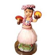 Vtg Hawaiian Keiki Dashboard PinkHula Girl Doll Dancer Designed in Hawaii 6.25&quot;t - £18.64 GBP