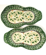 Temptations Old World Green Snack Breakfast Plates Set of 2  No Cups - €15,49 EUR