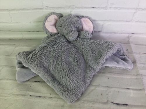 Just Born Gray Elephant Baby Plush Security Blanket Lovey Nunu Pink Ears - $34.64