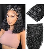 Kinky Curly Clip in Hair Extensions Real Human Hair 10pcs 12 inch - $34.19 CAD