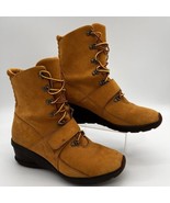Timberland Amston Women Boots 8 Med Wheat Nubuck Leather Gum Wedge Shoes... - $88.58 CAD