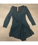PRE-OWNED GREY AND GREEN STRIPED ANTHROPOLOGIE LONG SLEEVE DRESS by BAIL... - $30.00