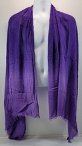 L) Express Woman Fringed Rayon Purple Scarf 32&quot; x 65&quot; - $9.89
