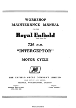 Royal Enfield 736 Cc Interceptor Service Workshop Repair Manual Reprinted - £39.19 GBP