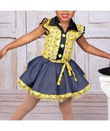 Weissman Girls Small Yellow &amp; Black Western Dance Costume With Tutu &amp; Gl... - $26.33 CAD