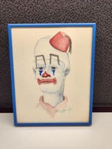 Vintage Clown Watercolor Painting Framed 1968 Bruce Hamilton - £17.73 GBP