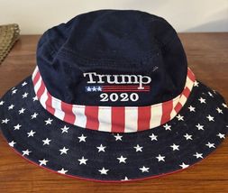 Trump 2020 Bucket Hat Embroidered Stars Stripes One Size￼ - $11.88
