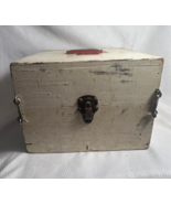 Vtg Hand Made Wooden First Aid White Box Red Cross Painted Safety Stash ... - £39.34 GBP