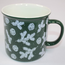 Place And Time Green Pinecone Pine Needle&#39;s Green And White Speckled Cof... - $10.69