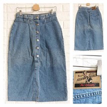 Vintage No Excuses long denim jean skirt - £58.07 GBP