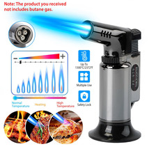 Culinary Torch Lighter Adjustable Flame Windproof Butane Refillable Blow Torch - £22.81 GBP