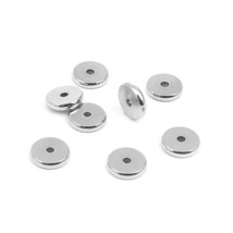 10 Solid Stainless Steel Metal 10mm Flat Round Heishi Rondelle Disc Spacer Beads - £3.94 GBP