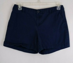 Merona Women&#39;s Navy Blue 100% Cotton Booty Shorts Size 10 Inseam 5&quot; - £13.17 GBP