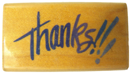Stampendous Rubber Stamp Thanks!!! L043 Brush Style 1994 - $2.49