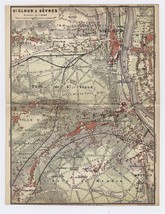 1904 Original Antique Map Of Vicinity Of Sevres / SAINT-CLOUD / Paris / France - £20.15 GBP