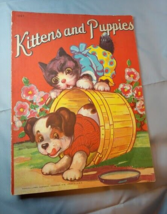 1940s Kittens and Puppies Childrens Story Bock SC Large size bright colors - £7.89 GBP