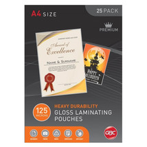 GBC Signature Laminating Pouches 125 micron A4 (25pk) - £36.11 GBP