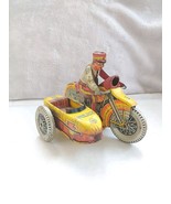 Vintage Marx Tin Litho Motorcycle W/ Sidecar, Wind Up #3 Police Squad - $317.17