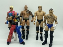 Lot Of 5 Articulated WWE WWF 9.5” Figures The Rock Rey Mysterio Dolph CM Punk - £21.69 GBP