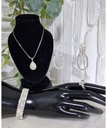 Vintage Rhinestone Jewelry Set - Necklace, Earrings, Bracelet, Ring - Es... - $92.63 CAD