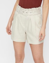 Vero Moda Womens Culottes Shorts Beige White Stripe Paperbag Pull On Modern M - £14.06 GBP