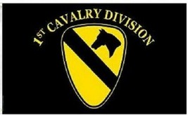 3X5 Us Army 1St First Cavalry Division Black Flag 3&#39;X5&#39; Full Letter Version 100D - £15.27 GBP