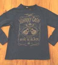 Johnny Cash Long Sleeve Thermal T Shirt Mens Large Blue Chest 41 - £20.93 GBP