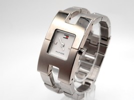 Tommy Hilfiger Quartz Watch Women New Battery Silver Tone 20mm Small Square... - £15.71 GBP
