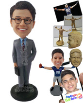 Personalized Bobblehead Gentleman In His Formal Attire With One Hand In The Pock - £71.18 GBP