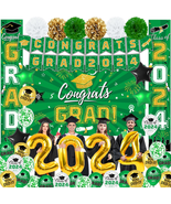 Graduation Party Decorations Green and Gold Class of 2024 Graduation Par... - £29.19 GBP