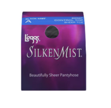 L&#39;eggs Silken Mist Control Top Sheer Pantyhose Size A #20107 Black Mist - $8.90