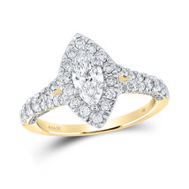 14kt Yellow Gold Marquise Diamond Wedding Engagement Ring 1-1/4 Ctw (Certified) - £2,514.20 GBP