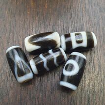 Lot 5 Tibetan dzi bead old amulet Agate Vintage Tibet pendants - $80.37
