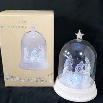Cracker Barrel Cloche Nativity LED Illuminated Color Changing In Box Battery Op. - £14.93 GBP