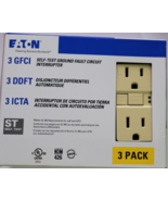 Eaton 15-Amp GFCI Residential Decorator Outlet, Cream (3-Pack) - $61.31 CAD
