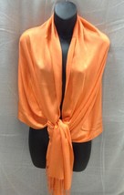 Orange Women Soft Pashmina Classic Solid Cashmere Scarf Stole Wrap - £15.17 GBP