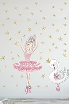 Pink Ballerina And 70 Pieces Star Mega Wall Sticker Set - $232.30 MXN
