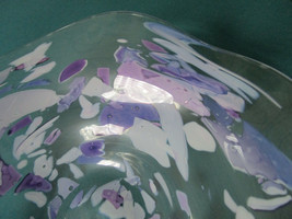 Stephen R. Nelson contemporary glass art centerpiece bowl purple - £98.79 GBP