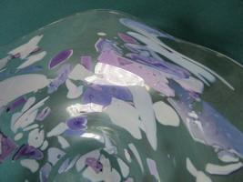 Stephen R. Nelson contemporary glass art centerpiece bowl purple - $124.73