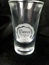 Tall Clear Cuervo 1800 Shot Glass Curved Lip Heavy Bottom Frosted Logo Libbey - £9.34 GBP